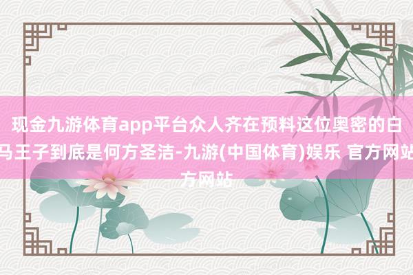 现金九游体育app平台众人齐在预料这位奥密的白马王子到底是何方圣洁-九游(中国体育)娱乐 官方网站