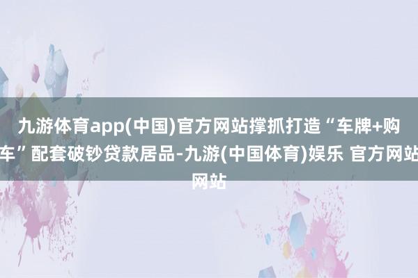 九游体育app(中国)官方网站撑抓打造“车牌+购车”配套破钞贷款居品-九游(中国体育)娱乐 官方网站